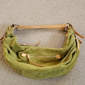 Olive Green Leather Hobo Bag